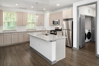 Kitchen with wooden floors 